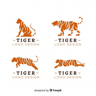 Tiger silhouette logo pack