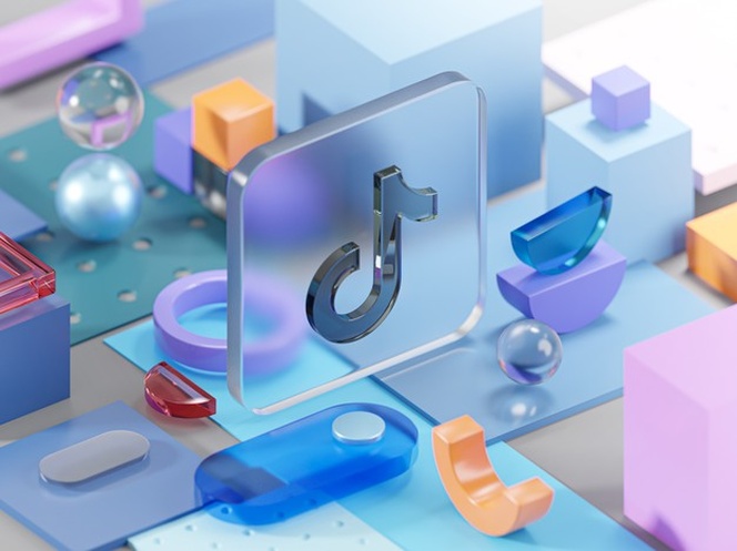 tiktok glass geometry shapes abstract composition art 3d rendering