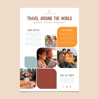 Travel around the world poster