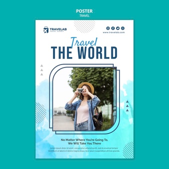 Travel the world poster template