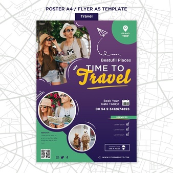 Travelling print template with photo
