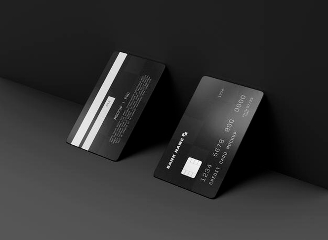 two credit cards mockup