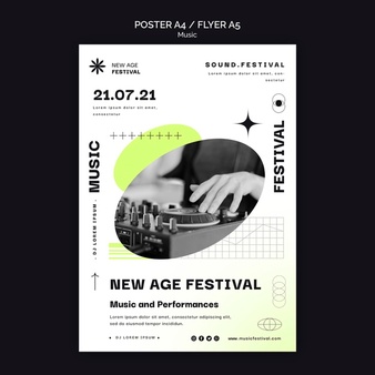 Vertical poster for new age music festival