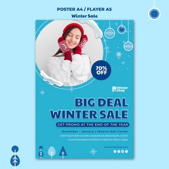 Vertical poster template for winter sale