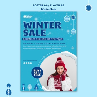 Vertical poster for winter sale