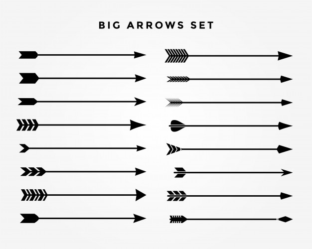 Vintage classic arrows set of sixteen styles