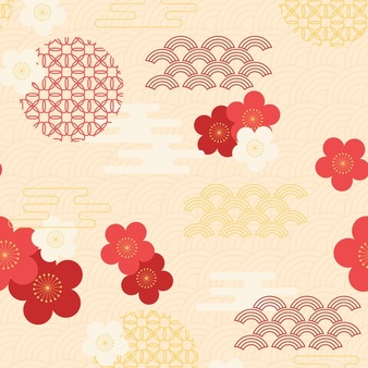 Vintage geometric plum blossom pattern