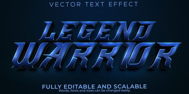 Warrior text effect, editable knight and shiny text style