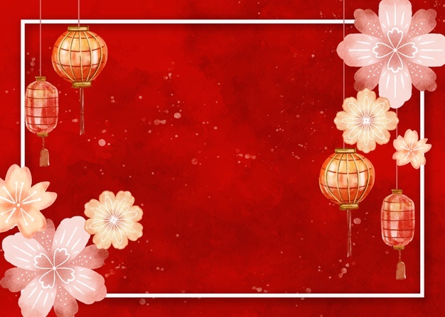 Watercolor chinese new year background