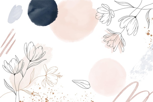 Watercolor hand drawn flowers background