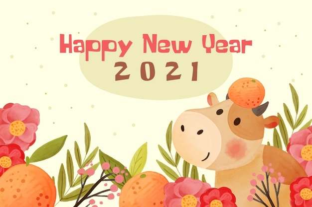 Watercolor new year 2021 background