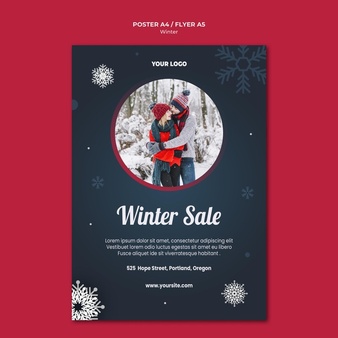 Winter concept poster template