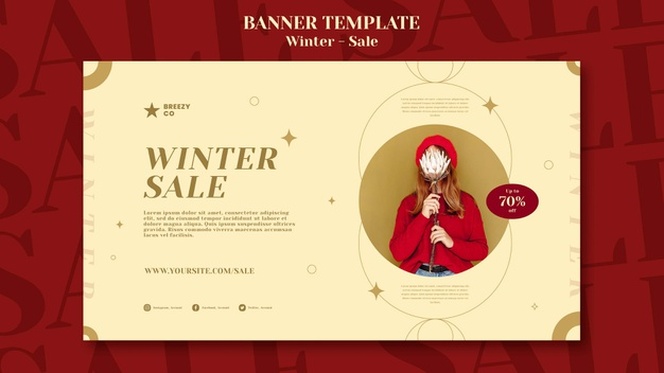 winter design banner template