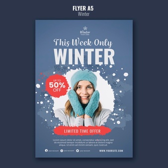 Winter design flyer template