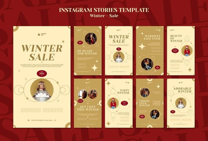 winter design instagram stories template