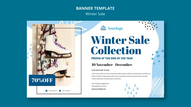 Winter sale collection banner template