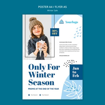 Winter sale collection poster template