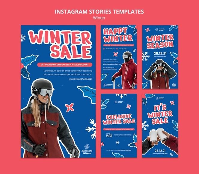 Winter sale instagram stry design template