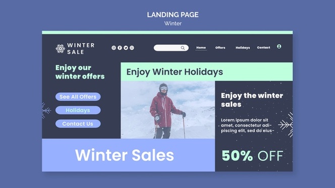 Winter sale landing page template